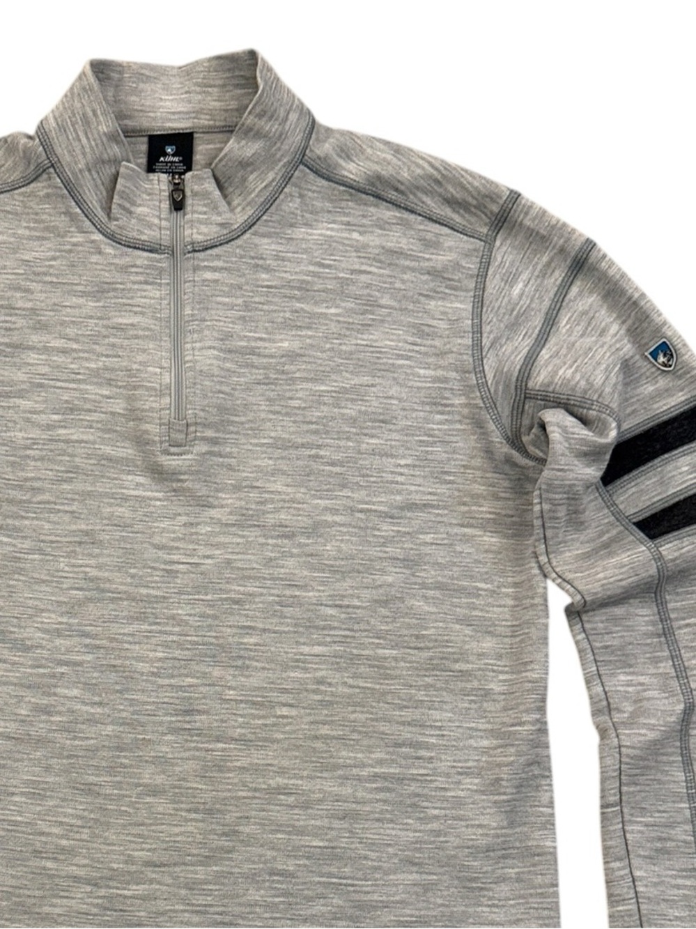 Kuhl Merino Wool 1/4 Zip Pullover Gray Aeroknit Base Layer Mens Medium